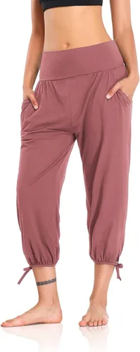 Miniatura 2 de DIBAOLONG - Pantalones de yoga para mujer, pantalones capri sueltos para entrenamiento, pantalones deportivos cómodos con bolsillos
