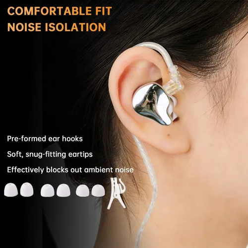 Miniatura 4 de Auriculares con cable Jack de 0.138 in en la oreja, auriculares HiFi de doble imán, auriculares IEM de alta resolución de alta sensibilidad