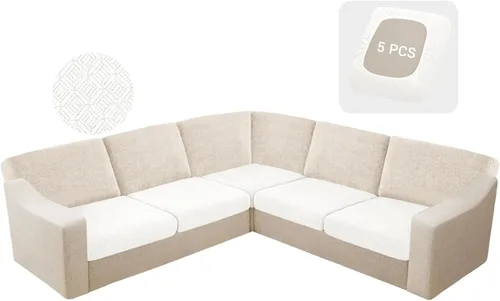 Miniatura 44 de HDCAXKJ - Fundas impermeables para cojín de sofá modular, fundas elásticas para cojín de sofá de esquina, fundas protectoras de muebles de jacquard