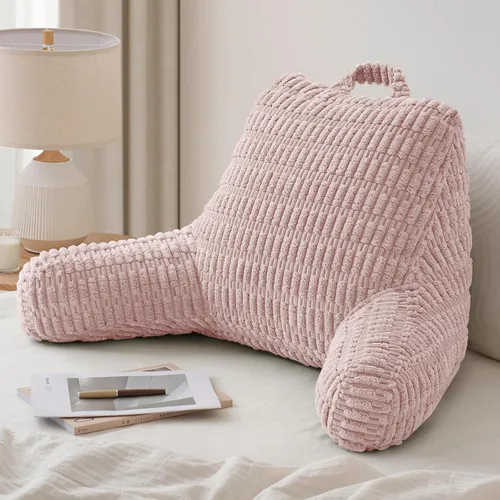 Miniatura 17 de Blissful Diary Almohada de lectura para sentarse en la cama, almohada de espalda de franela para adultos y niños, cojín de respaldo para sentarse