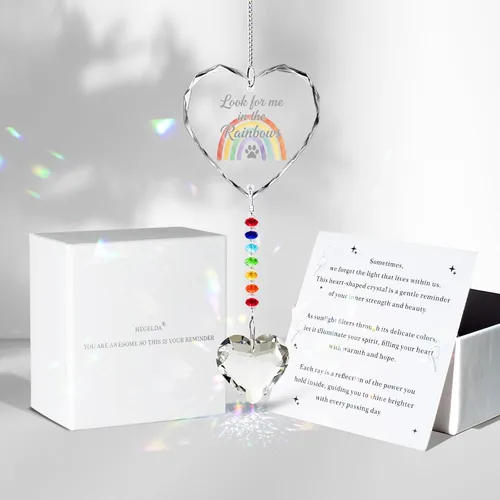 Miniatura 19 de Regalos conmemorativos para gatos por pérdida de gato, atrapasoles de cristal K9 para ventanas, regalo personalizado de condolencias para mascotas