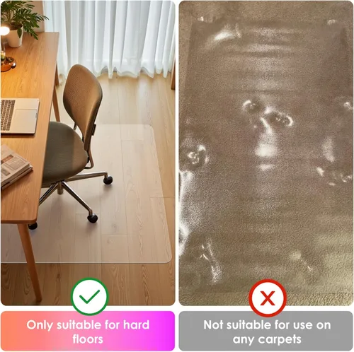 Miniatura 3 de Azadx Tapete para silla de oficina para suelo de madera dura, transparente para un fácil deslizamiento y protección, protector de suelo para debajo