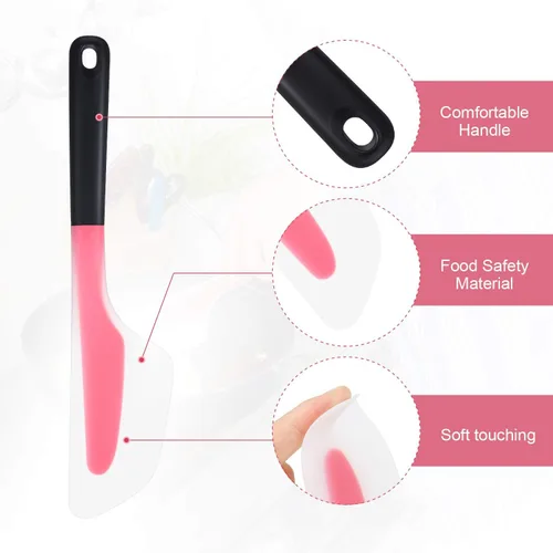 Miniatura 2 de Patelai Espátula de tortilla de cocina para tortilla, de silicona, antiadherente, raspador de pigmentos de silicona con agarre antideslizante