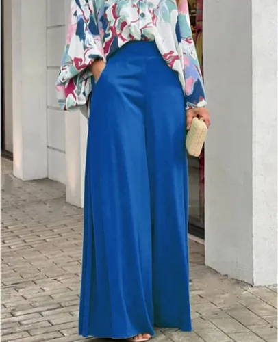 Miniatura 4 de ThusFar Conjunto casual de dos piezas para mujer conjunto de camisa con botones y pantalones largos de pierna ancha palazzo