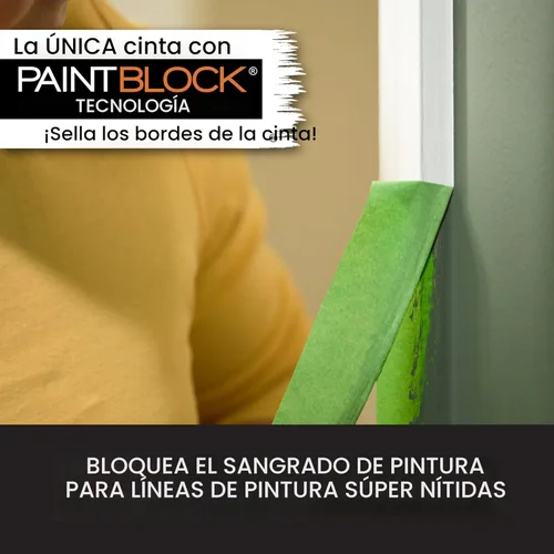 Miniatura 3 de FrogTape Cinta para pintores multisuperficie con bloque de pintura, 1 pulgada de ancho (0.94 pulgadas x 60 yardas), adherencia media, verde, 1 rollo