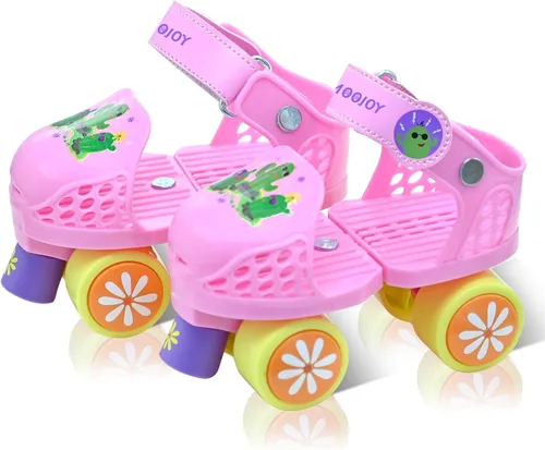 Miniatura 11 de Patines de cuatro ruedas ajustables para niños y niñas de 2 a 6 años - Patines cómodos y seguros para interiores y exteriores, principiantes
