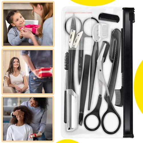 Miniatura 7 de 8 en 1 kit de aseo de cejas, herramienta multiusos exfoliante dermaplaning, maquinilla de afeitar facial masculina y femenina, afeitadora facial