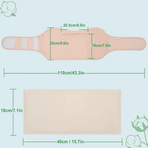 Miniatura 6 de DEROWN Paquetes de aceite de ricino para desintoxicación del hígado, menos desorden hechos de franela de algodón orgánico y PUL impermeable, kit