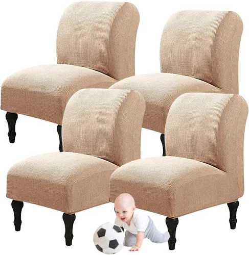 Miniatura 38 de Fundas elásticas para silla sin brazos, extraíbles y lavables, de elastano jacquard sin reposabrazos, protector de muebles para sala de estar, Verde