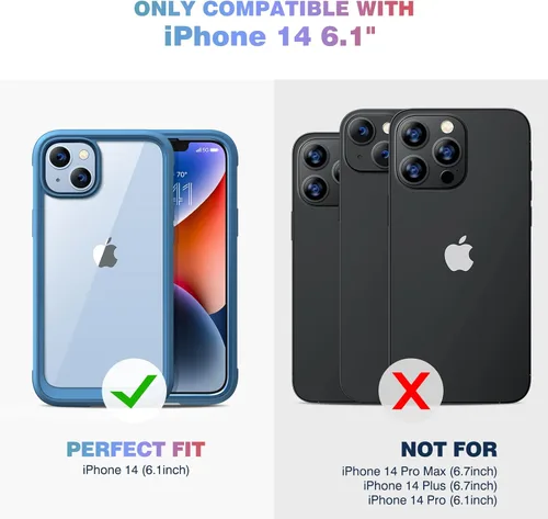 Miniatura 7 de Diaclara - Funda diseñada para iPhone 14, carcasa resistente de cuerpo completo con protector de pantalla integrado sensible al tacto, antiarañazos