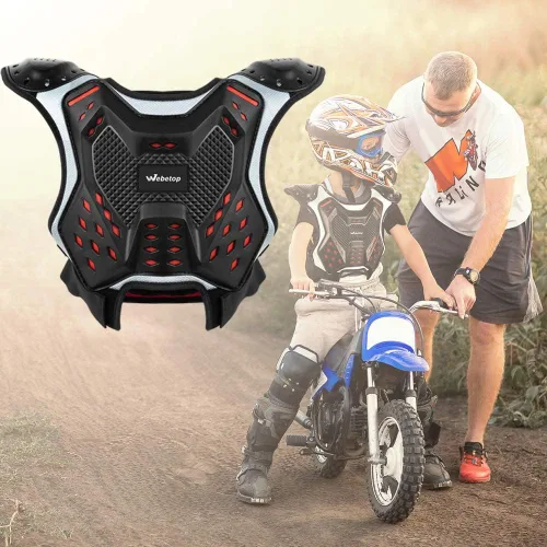 Miniatura 5 de Protección para pecho para motocross juvenil, ATV, moto todoterreno - Equipo de seguridad Webetop para niños y adolescentes (Talla L)
