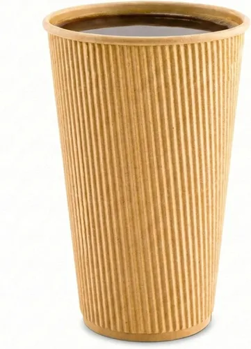Miniatura 62 de Vasos de café de papel aislado de pared corrugada, 12 onzas, 12 onza, Negro