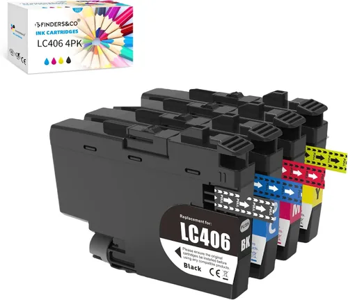 F FINDERS&CO LC406 Cartuchos de tinta para Brother MFC-J4335DW J4345DW J5855DW | (1BK 1C 1M 1Y), LC 406 Ink, MFC-J4535DW J5955DW J6555DW J6955DW