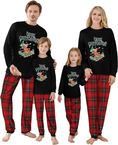 Miniatura 32 de OAKFashion Conjuntos de Pijamas Familiares de Navidad, Pijamas Familiares a Juego de Navidad Ropa de Dormir Pjs