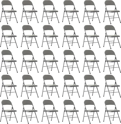 Miniatura 28 de Paquete de 4 sillas plegables negras con cojín acolchado y respaldo para interiores y exteriores, silla plegable comercial apilable portátil