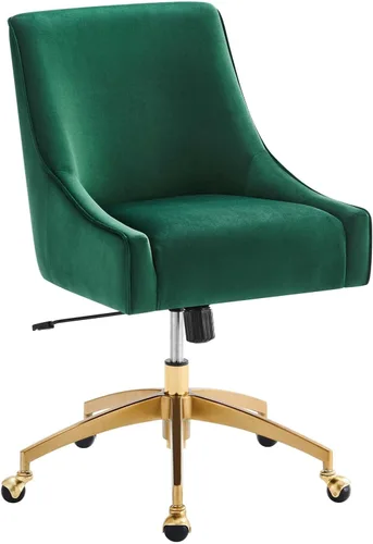 Miniatura 13 de Modway Discern Performance - Silla de oficina giratoria de terciopelo en color azul claro
