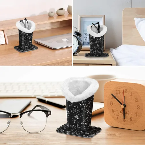 Miniatura 85 de Fintie Soporte para anteojos forrado de felpa con base magnética, estuche de cuero vegano prémium para lentes