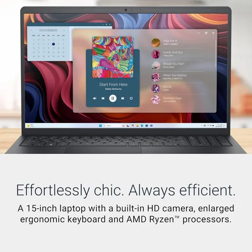 Miniatura 2 de Dell 15 portátil DC15255 - pantalla FHD de 15,6 pulgadas y 120 Hz, AMD Ryzen 5-7520U, 8 GB de RAM LPDDR5, SSD de 512 GB, gráficos AMD Radeon 610M