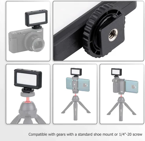 Miniatura 4 de Kiwifotos Mini luz de video LED para Sony ZV-1F ZV1F ZV-1 II ZV1 ZV-E10 II ZVE10 Canon PowerShot V1 EOS R50 V y más cámaras, accesorios de flash
