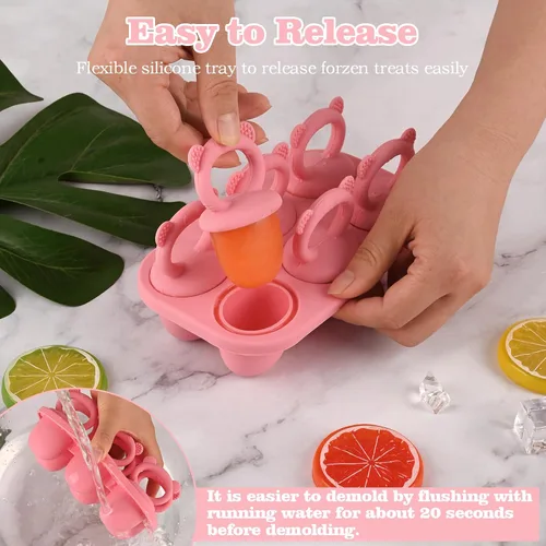 Miniatura 4 de Moldes de paletas para niños pequeños, recipientes de almacenamiento de alimentos para bebés, adecuados para puré de frutas frescas congeladas y Gris