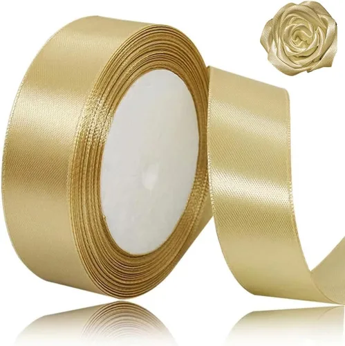 Miniatura 90 de Cinta beige de 1-1/2 pulgadas x 25 yardas, cinta de satén marfil de tela de color sólido para manualidades, coronas, fiesta de boda, Navidad, lazos