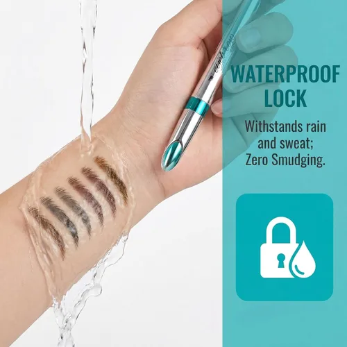 Miniatura 4 de Lápiz de cejas impermeable, 36H de larga duración, maquillaje líquido profesional para cejas, 5 colores disponibles, diseño de punta en ángulo
