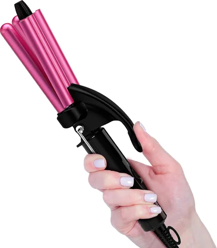 FARERY Plancha de Rizar Mini Onduladora, 1/2 Pulgada, Rizador de Cabello para Mujeres con Ondas de Playa, Infundido con Queratina y Aceite de Argán,