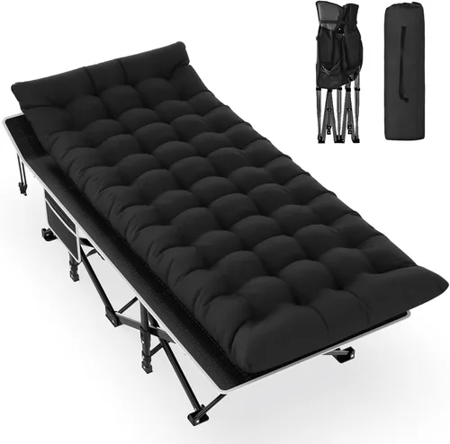 Slendor Cuna de Camping, Cunas de Camping Plegables para Adultos, Cuna de Dormir Portátil con Bolsa de Transporte, Oxford de Doble Capa 1200D, Cama