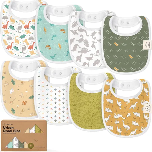 Miniatura 43 de Paquete de 8 baberos orgánicos para bebés niños, niñas - baberos de algodón suave para babear y dentición para bebé niña y niño, extra absorbentes