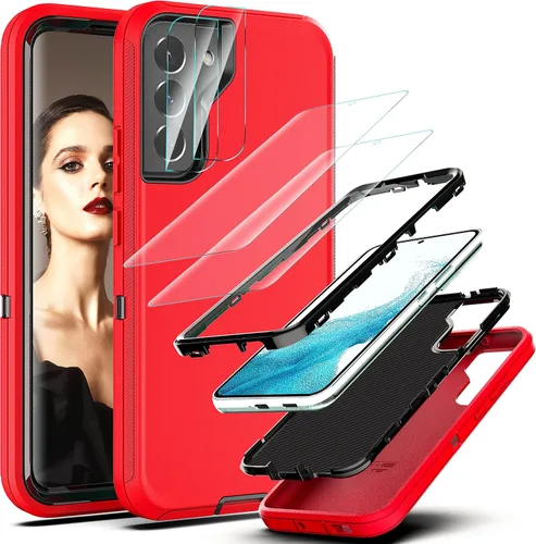 Miniatura 14 de YmhxcY Funda S22, a prueba de caídas, funda duradera de 3 capas para Samsung Galaxy S22, protección a prueba de golpes, funda protectora de goma