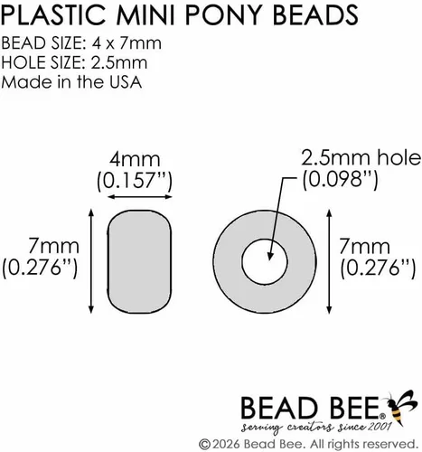 Miniatura 2 de Mini cuentas pequeñas de plástico con purpurina brillante, fabricadas en Estados Unidos, 0.157 x 0.276 in (3000 piezas) cuentas para manualidades