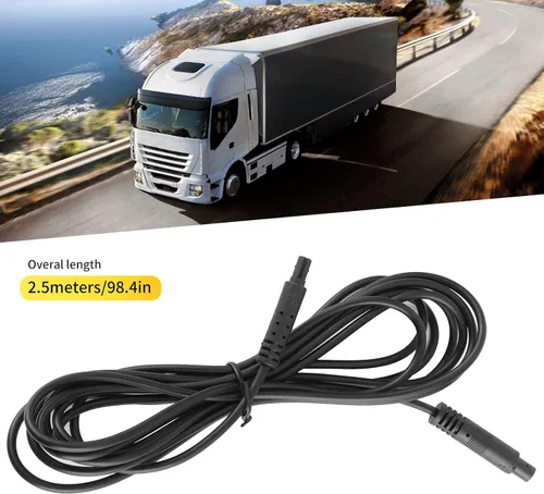 Miniatura 6 de Cable de extensión de la cámara del tablero del coche de 8.2 ft 4 pines, cable de la cámara de respaldo de plástico para 12 V 24 V Camper remolque