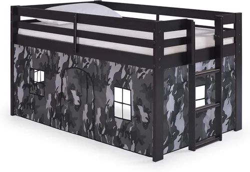 Miniatura 17 de Alaterre Furniture Jasper - Cama tipo loft junior individual, marco gris paloma y fondo de camuflaje gris