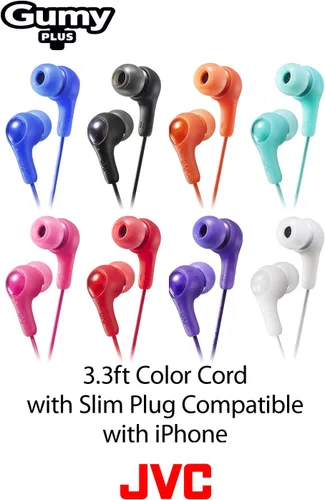 Miniatura 5 de JVC Gumy - Auriculares intraurales para oído, sonido potente, ajuste cómodo y seguro, piezas de silicona para los oídos, color negro, pequeño