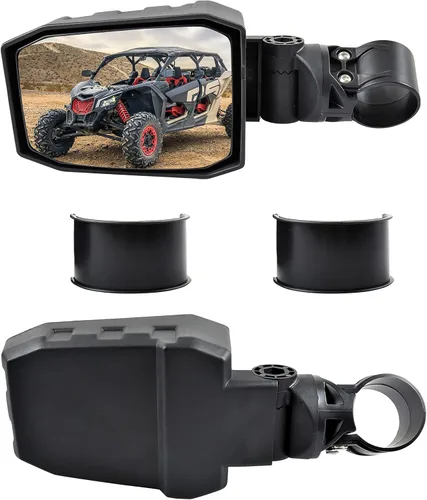 Miniatura 5 de SAUTVS Espejos laterales retrovisores ajustables para Can-Am Maverick X3, diseño más amplio, espejos laterales convexos transparentes plegables