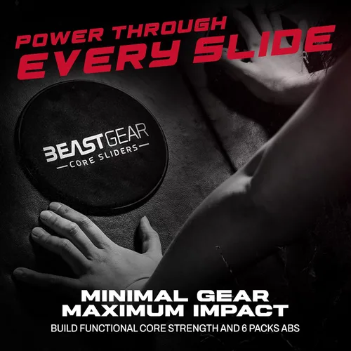 Miniatura 4 de Deslizadores Core de Beast Gear – Discos deslizantes de doble cara para ejercicios abdominales – Alfombras y suelos duros