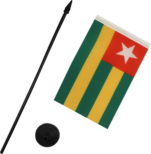 Miniatura 91 de AZ FLAG Sierra Leone Bandera de mesa 5'' x 8'' - Bandera de escritorio de Sierra Leona 21 x 14 cm - Bastón y base de plástico negro