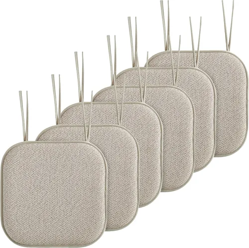 Miniatura 70 de Elegant Comfort Fundas de cojín para silla con lazos y parte trasera de goma antideslizante, espuma viscoelástica gruesa, almohadilla de cojín