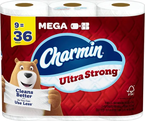 Rollos dobles de papel higiénico ultra fuerte Charmin - 18 unidades