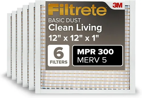Miniatura 26 de Filtrete Filtro de aire de 12 x 30 x 1, MPR 300, MERV 5, Clean Living Basic Dust Filtros de aire plisados de 1 pulgada (3 meses), 6 filtros
