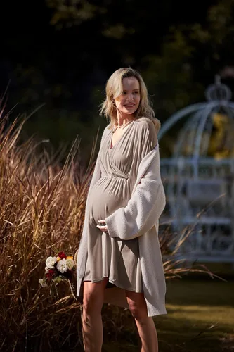Miniatura 5 de Ekouaer Vestido de maternidad 3 en 1 para maternidad, trabajo de parto y lactancia, camisón de enfermería, ropa de dormir para lactancia, tallas S a