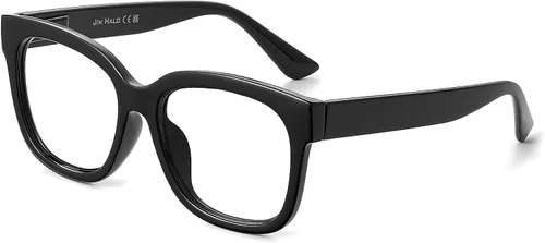 Miniatura 2 de JIM HALO Gafas de luz azul extragrandes para mujer, gafas de luz azul con montura cuadrada y gruesa para computadora, reducen la fatiga ocular