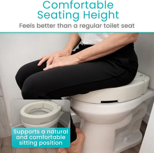 Miniatura 4 de Vive Asiento de inodoro elevado (alargado, añade 3.5 pulgadas) – Elevador y extensor de asiento de inodoro elevado para personas mayores