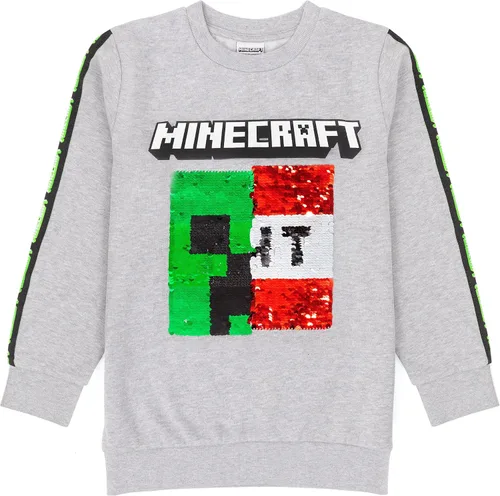 Miniatura 4 de Minecraft Sudadera con capucha para niños con lentejuelas Creeper TNT gris Gamer, Gris