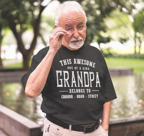Miniatura 23 de Camisa personalizada para el abuelo con niños, regalos para el abuelo, regalos para el día del padre, regalos para hombres