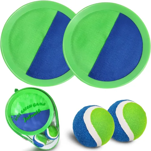 Jalunth Juego de Atrapar Pelotas con Paletas - Juguetes de Playa Patio Trasero Césped Exterior Piscina Patio Camping Lanzamiento Edades 3 4 5 6 7 8