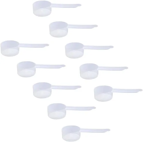 Miniatura 92 de Conjunto de 5 cucharas medidoras de plástico, 6 cucharadas (90 cc 3/8 taza 3 oz. 90 mL) con mango largo para polvos, gránulos, café, comida