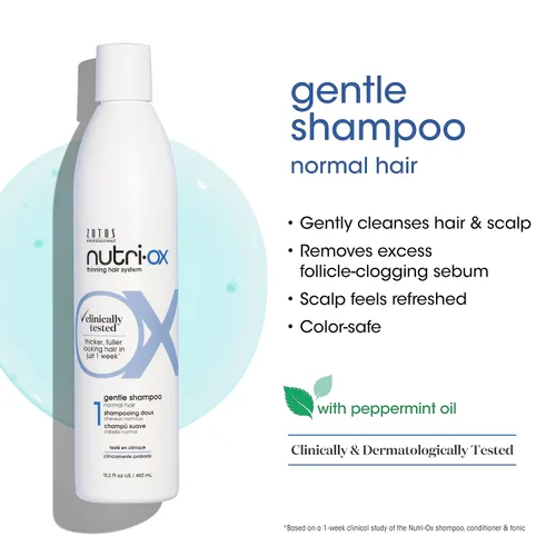 Miniatura 2 de NUTRI-OX Champú suave normal para adelgazar el cabello Cabello más grueso y de aspecto más completo Probado clínicamente y dermatológicamente