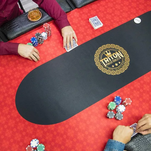 Miniatura 2 de Triton Premium Tapete Portátil para Mesa de Póquer para 10 Jugadores Azul - Tapete de Juego de Póquer Portátil de Goma con Tela Multi-Spandex