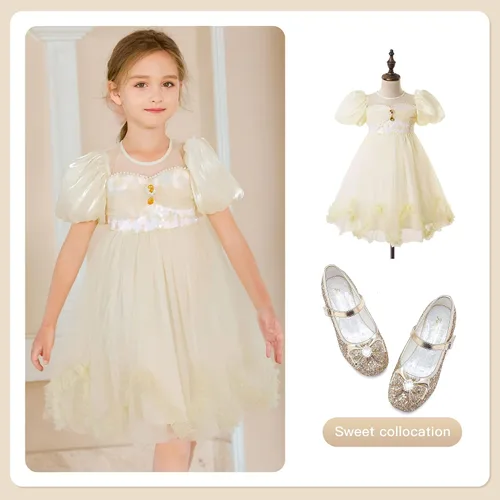 Miniatura 5 de Furdeour Zapatos de vestir para niñas, zapatos de princesa Mary Jane para bodas, flores, damas de honor, tacones con purpurina para niños pequeños